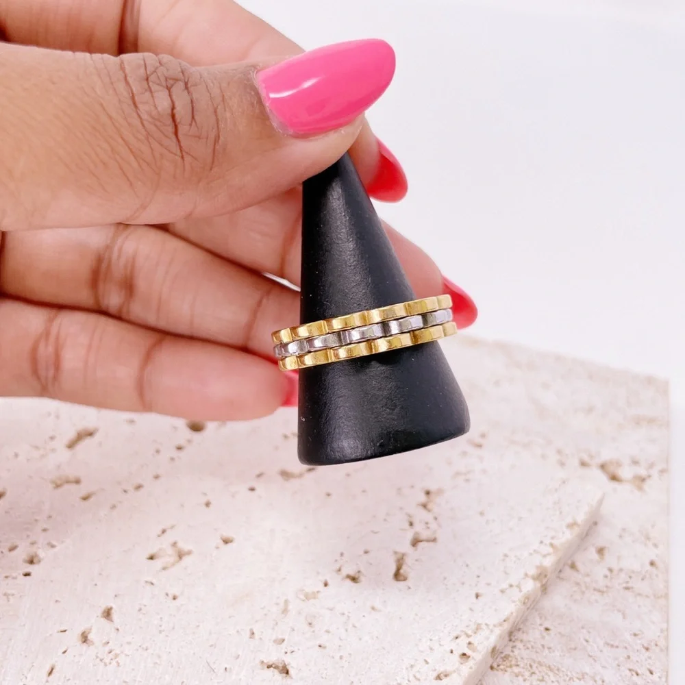 Stainless Steel Two Tone Ring - Picture 2 of 2